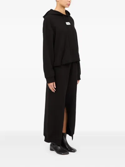 Mm6 Maison Margiela Mm6 By Maison Margiela Relaxed-fit Cotton Hoodie With Adjustable Drawstring In Black