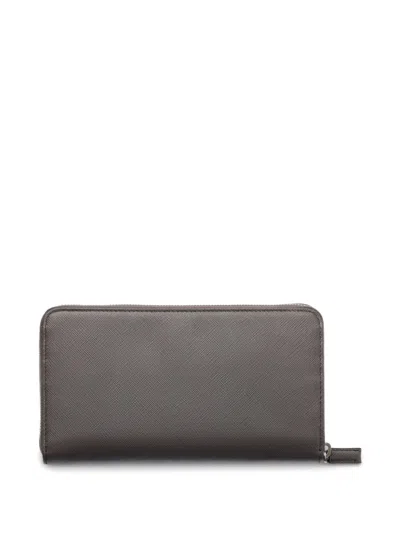 Prada Saffiano Leather Wallet In Gray