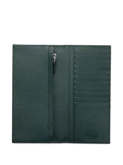 Prada Saffiano Leather Wallet In Gray