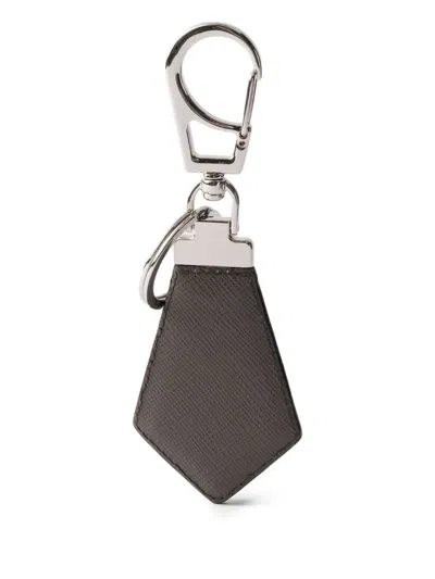 Prada Keyring Charm In Gray