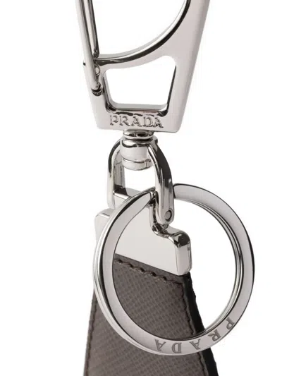 Prada Keyring Charm In Gray