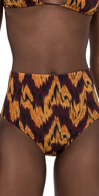 Ulla Johnson Zahara High Waisted Bikini Bottoms Terra In Multi