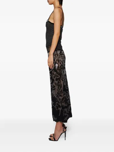 Roberta Einer Patterned Midi Dress In Black