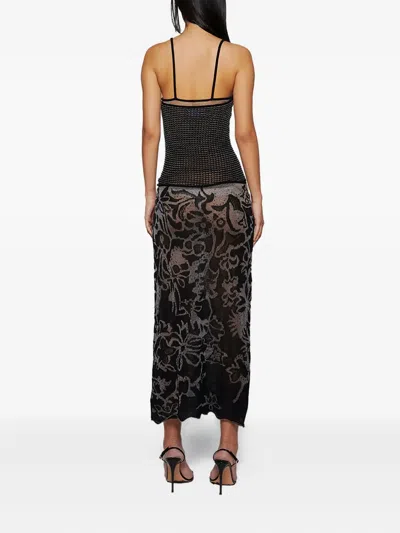 Roberta Einer Patterned Midi Dress In Black