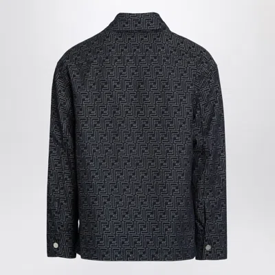 Fendi Giubbino In Denim Ricamato Uomo In Blue