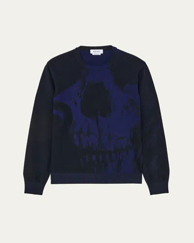 Alexander Mcqueen Mcqueen Skull Double Knit Wool Crewneck Sweater In Multi