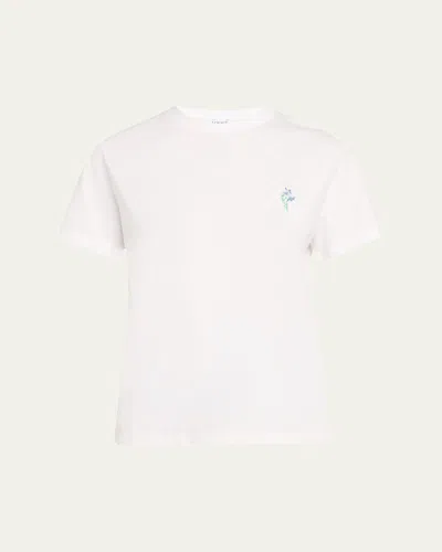 Loewe Floral-embroidered Short-sleeved T-shirt