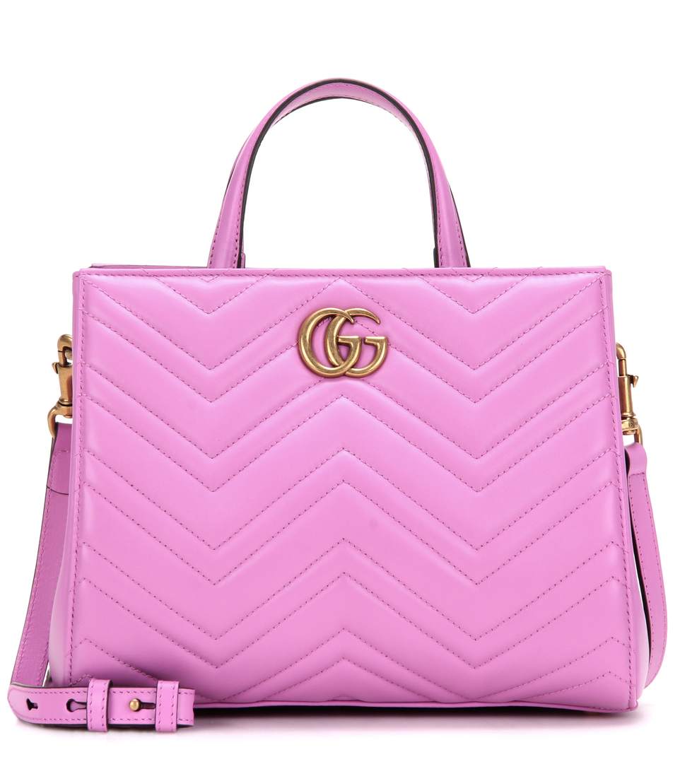 Gucci Gg Marmont Small Matelassé Top-handle Bag, Bright Pink | ModeSens