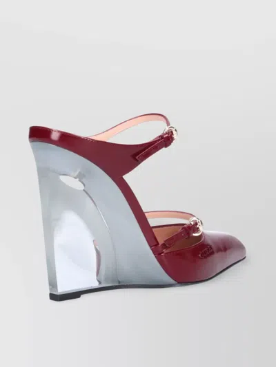 Gucci Pointed Toe Transparent Heel Wedge Pumps