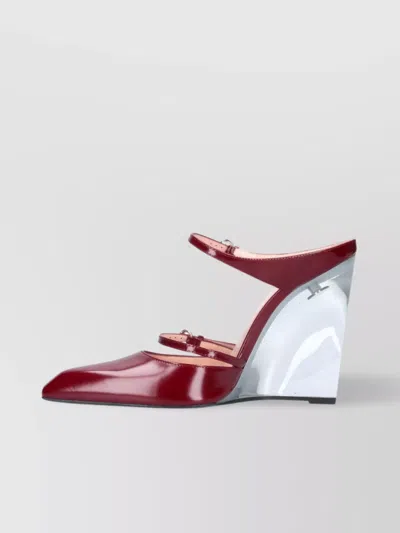 Gucci Pointed Toe Transparent Heel Wedge Pumps