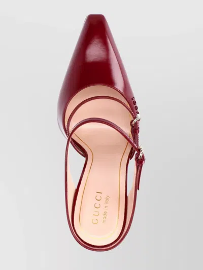 Gucci Pointed Toe Transparent Heel Wedge Pumps