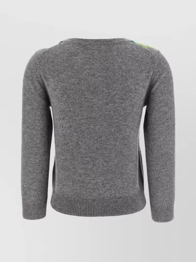 Ganni Argyle-pattern Logo-embroidered Cardigan In Multi