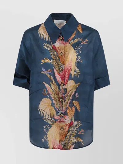 Zimmermann Ascension Relaxed Shirt In Multi