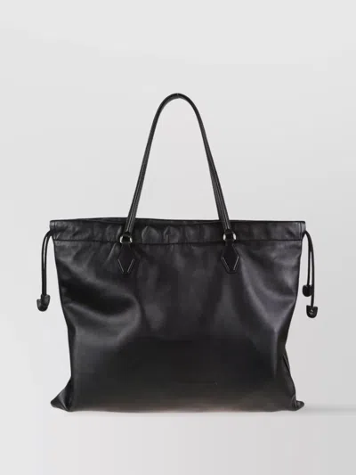 Jimmy Choo Soft Nappa Drawstring Tote With Elegant Embellishments In Black