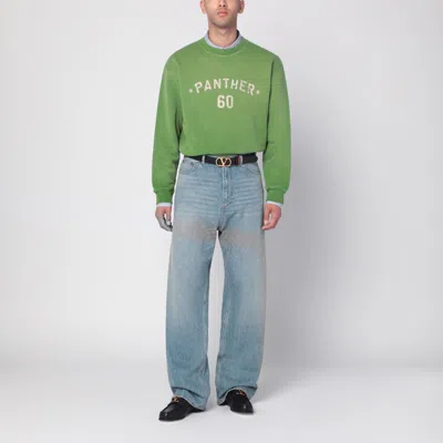 Valentino Cotton S Graphic Print Sweater In Green