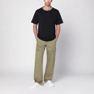 Burberry Straight-leg Garment-dyed Cotton-twill Cargo Trousers In Heron