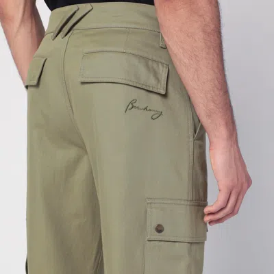 Burberry Straight-leg Garment-dyed Cotton-twill Cargo Trousers In Heron