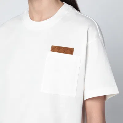 Bottega Veneta Pocket Detail Crew Neck Short Sleeve Top In White