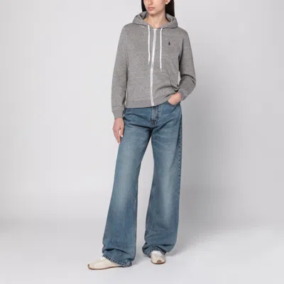 Polo Ralph Lauren Grey Zip-up Sweatshirt In Cotton Blend In Gray