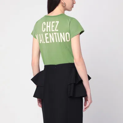 Valentino Panther Lady T-shirt In Green