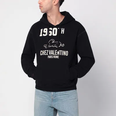 Valentino Garavani Hoodie With Logo Print In Black