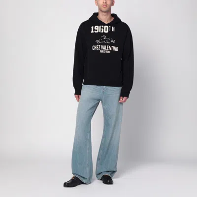 Valentino Garavani Hoodie With Logo Print In Black