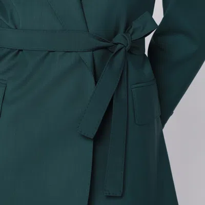 Max Mara Belted Woollen Cloth Blazer In Green