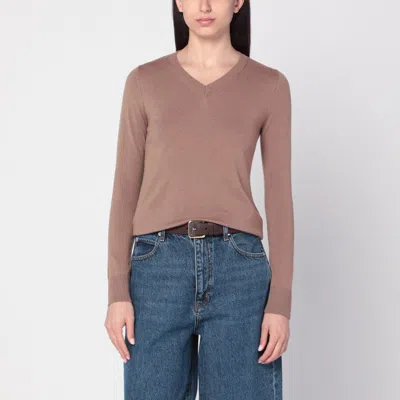 S Max Mara Camel-coloured Wool Sweater In Gray