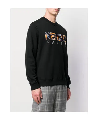 Kenzo Logo Cotton Pullover In Black