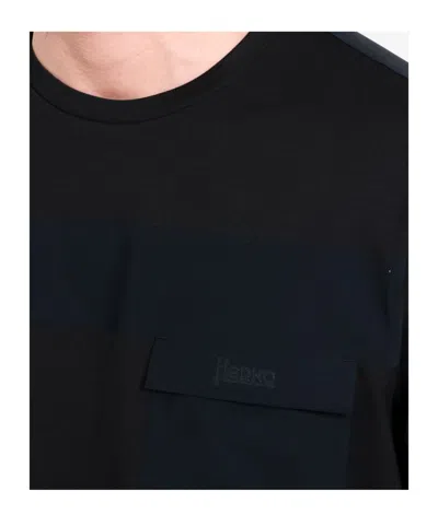 Herno Logo-debossed T-shirt In Black