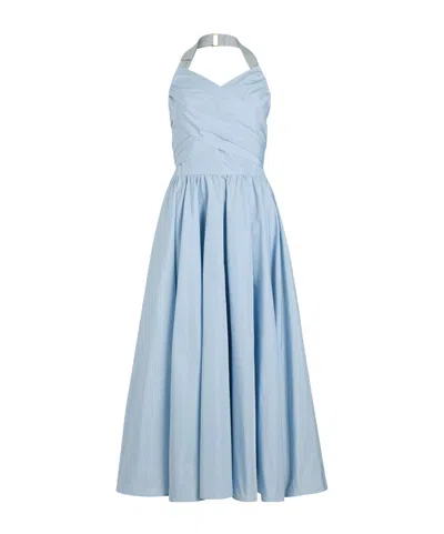 Patou Dress Knee Length Halter Neck In Blue
