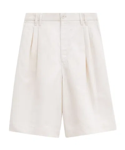 Filippa K Knee-length Relaxed Bermuda Shorts With Front Pleats In White