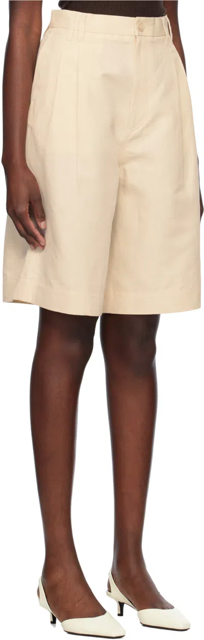 Filippa K Knee-length Relaxed Bermuda Shorts With Front Pleats In White