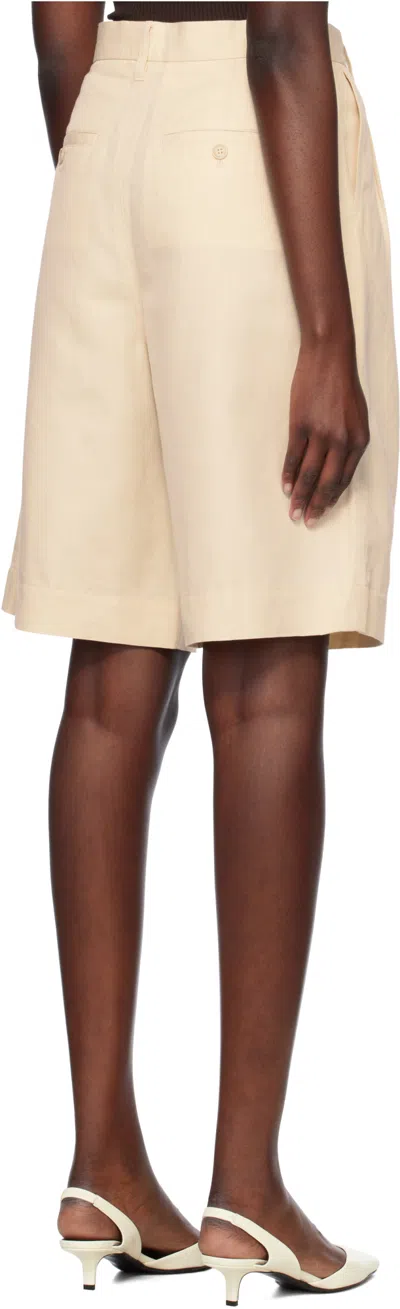 Filippa K Knee-length Relaxed Bermuda Shorts With Front Pleats In White