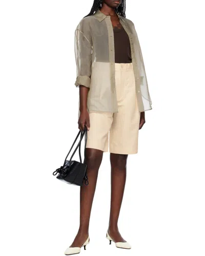 Filippa K Knee-length Relaxed Bermuda Shorts With Front Pleats In White