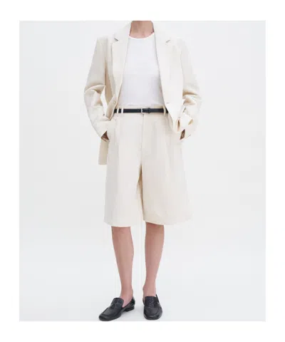 Filippa K Knee-length Relaxed Bermuda Shorts With Front Pleats In White