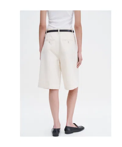 Filippa K Knee-length Relaxed Bermuda Shorts With Front Pleats In White