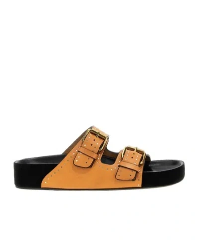 Isabel Marant Lennyo Open-toe Slides In Brown