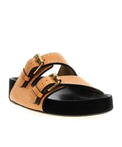Isabel Marant Lennyo Open-toe Slides In Brown