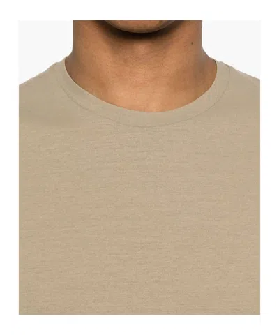 Herno Crew Neck Plain Design Short Sleeves T-shirt In Brown
