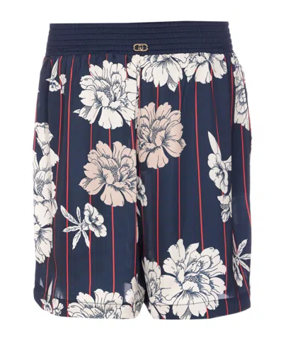 Liu •jo Elastic Waist Shorts In Blue