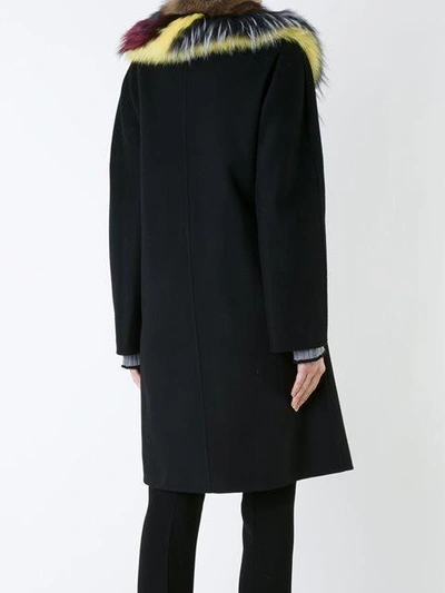 Shop Ermanno Scervino Fur Collar Coat - Black