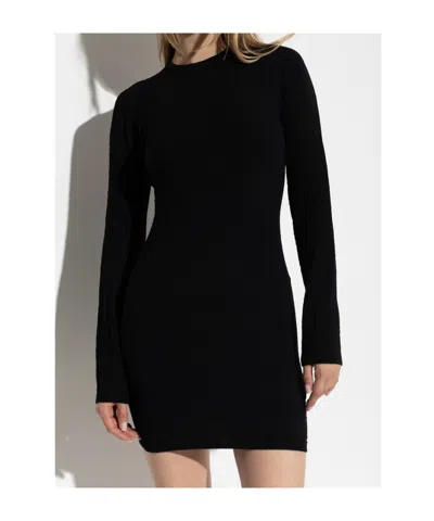 Balmain Knitted Mini Dress In Black