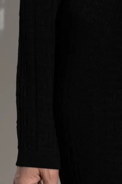 Balmain Knitted Mini Dress In Black