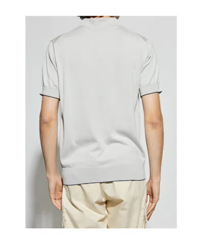 Balmain Embroidered Monogram Polo T-shirt In Gray