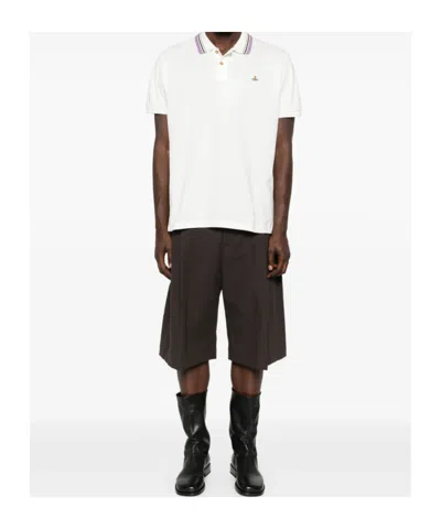 Vivienne Westwood Ribbed Collar Short Sleeves T-shirt In White