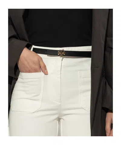 Tory Burch Double-sided Leather Belt In Black