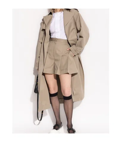 Alexander Mcqueen Alexander Mc Queen Beige Cotton Trench Coat In Nude