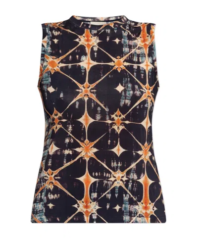 Ulla Johnson Ines Printed Sleeveless Top In Black