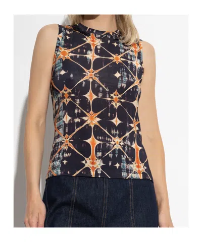 Ulla Johnson Ines Printed Sleeveless Top In Black